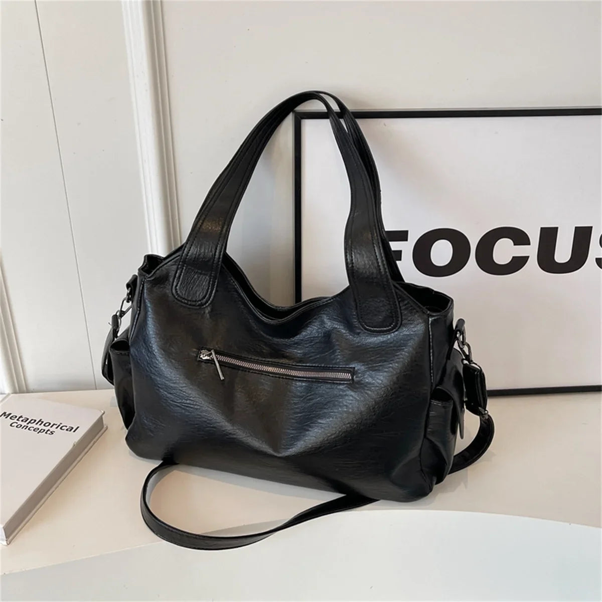 Xajzpa Female Handbag Large Capacity Shoulder Bags Big Stylsih Tote Bag Ladies Soft Leather Hobos Messenger Bags Women Shopper Bag Sac