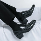 Xajzpa Mens Oxford Genuine Leather Shoes Whole Cut Fashion Pointed Toe Lace-up Formal Business Wedding Dress Shoes for men