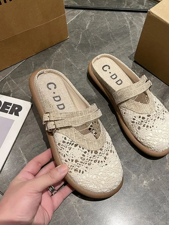 Xajzpa Slippers Women Summer Shoes Cover Toe Pantofle Slides Retro Fisherman Slippers Women Summer Shoes Pantofle Slides Cover Toe