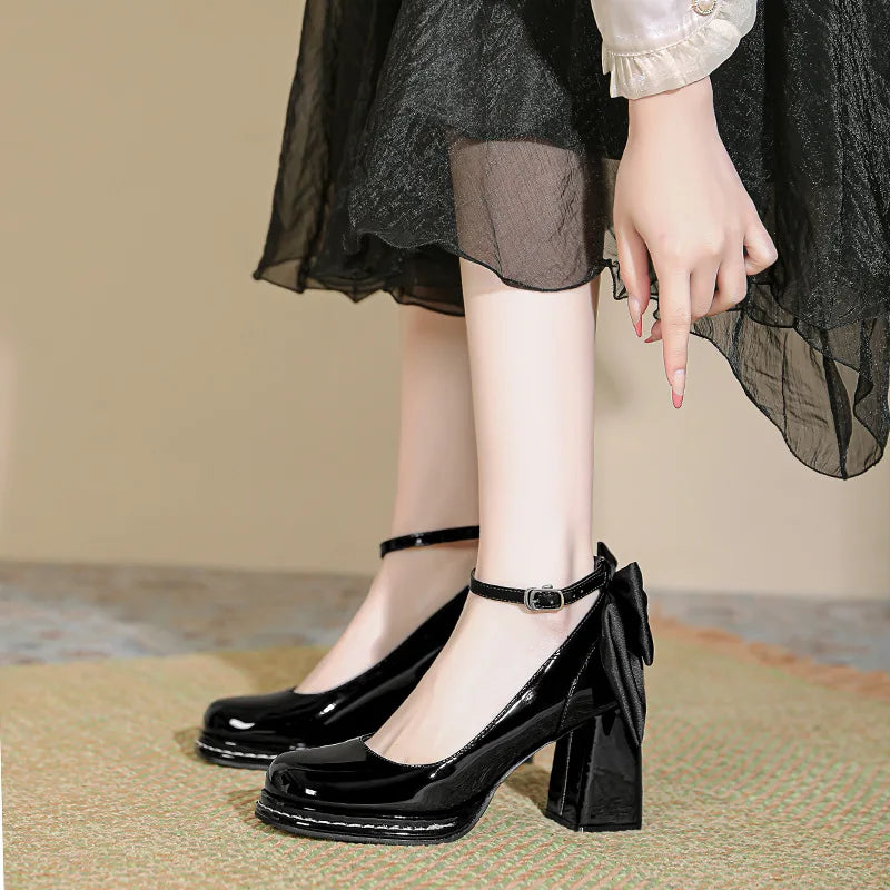 Xajzpa Woman Sexy High Heels Shoes Lace-Up Slip On Chunky Sandals Shallow Mouth Round Toe Footwear Branded Pumps Sweet Basketball Platf