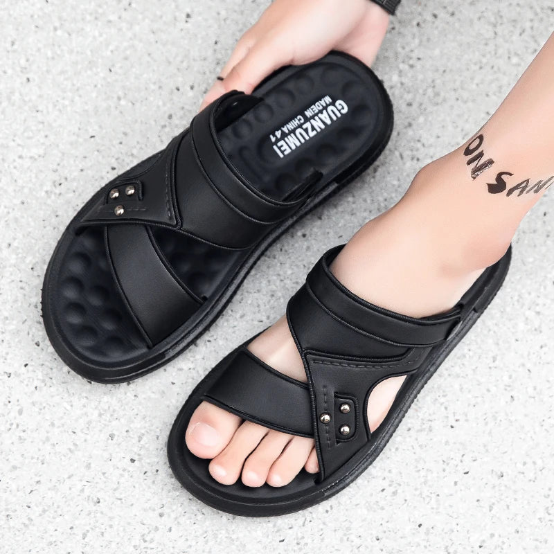 Xajzpa Slippers for Men Summer Comfortable Breathable Casual Soft Men's Sandals Fashionable and Versatile Beach Shoes Mens Slippers