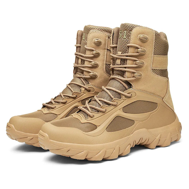 Xajzpa Men Tactical Boots Autumn Special Forces Field Man Boot Lightweight Outdoor Non-Slip Waterproof Shoes Zapatillas Hombre
