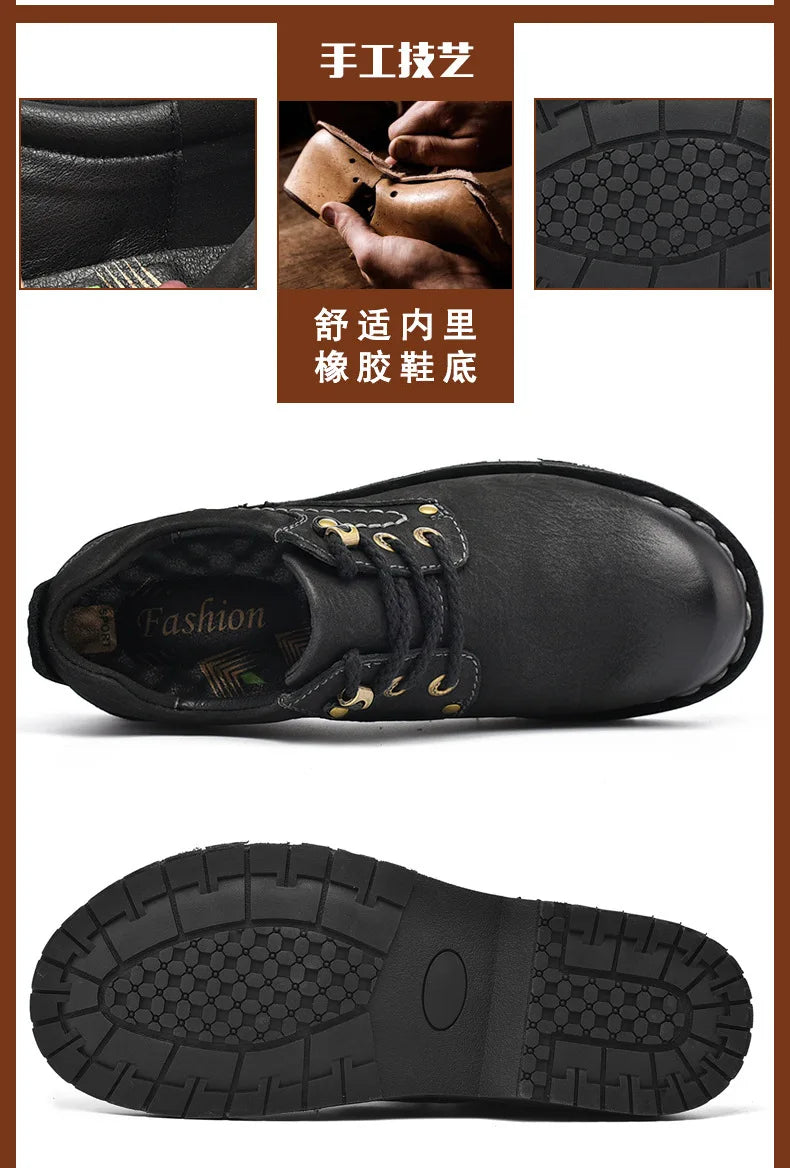 Xajzpa Men Genuine Leather Vintage Loafers Casual Shoes Mens Breathable Driving Flats Fashion Sewing Men Leisure Shoes Sneakers
