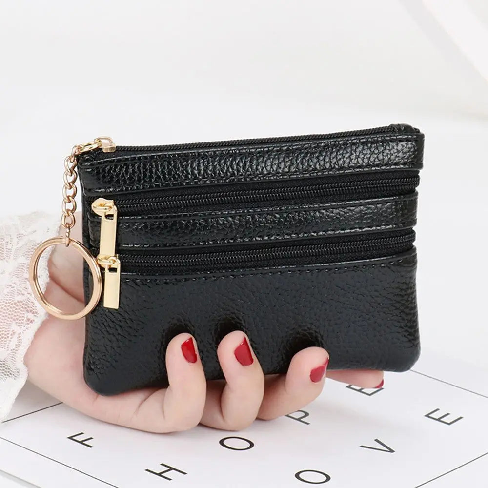 Xajzpa  Fashion Women Wallet Clutch Three Zip Female Short Small Coin Purse New Brand Design Soft Mini Card Holder Wallet Money Bag