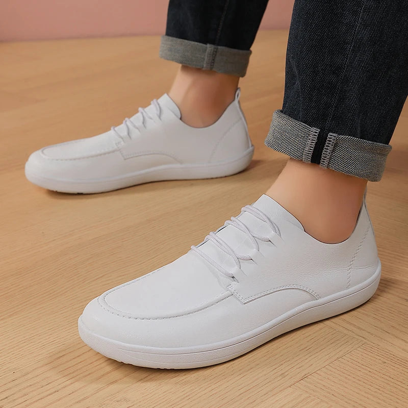 Xajzpa Men's vulcanized fashionable breathable casual sports shoes, lightweight and wide barefoot men's outdoor walking shoes