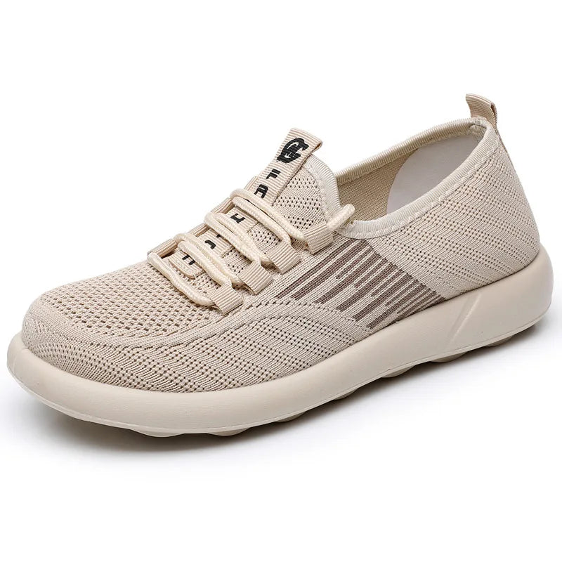 Xajzpa 2025 Summer New Women's Traditional Cloth Shoes High Elastic Knitted Casual Walking Shoes Lightweight Travel Footwea