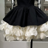 Xajzpa Fashion Patchwork Dress Women's Square Collar Sleeveless Casual A Line Dresses 2025 Summer New Tide