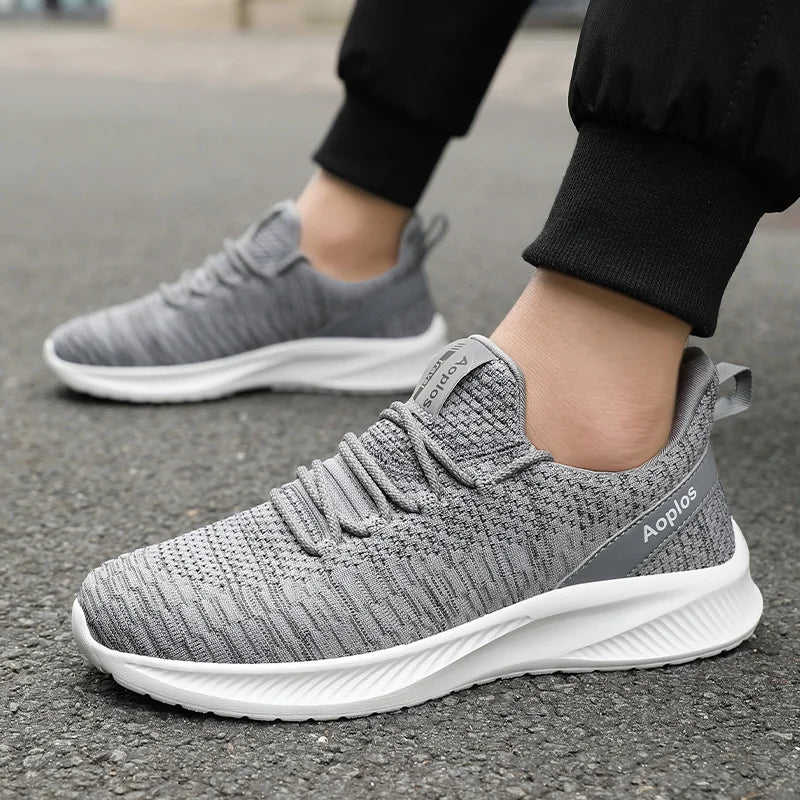 Xajzpa Four Season Sports Men's Shoes Black Outdoor Classic Black Running Shoes Mesh Walking Casual Running Shoes Fashionable Tennis