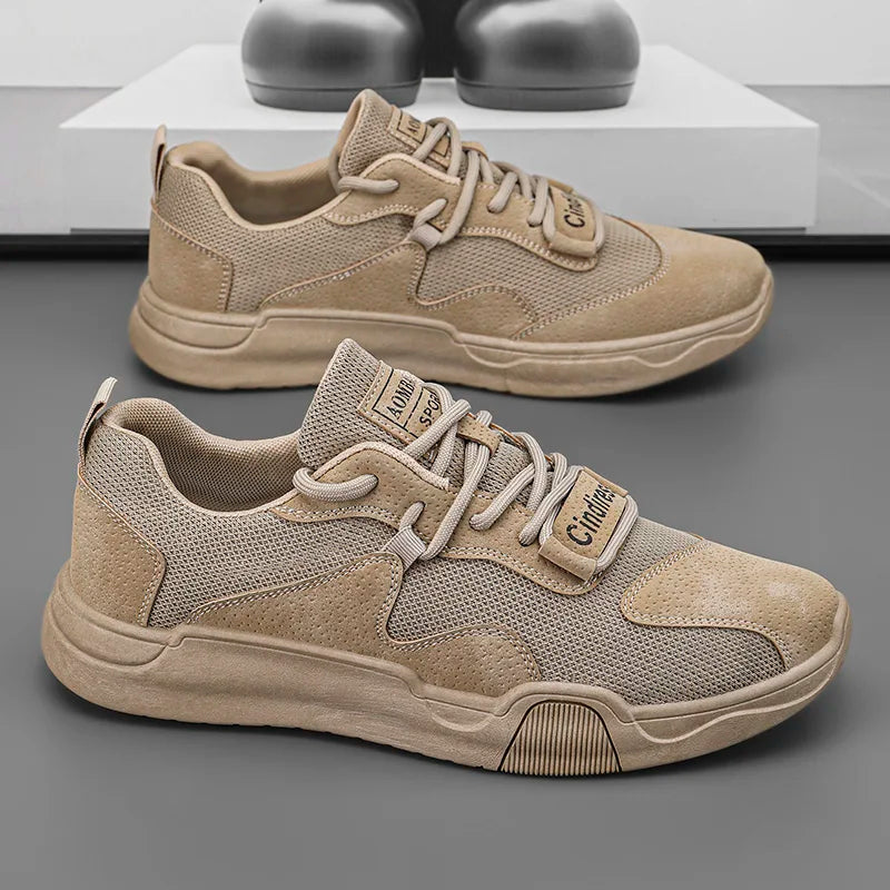 Xajzpa Men's Casual Autumn Vulcanized Shoes Outdoor Walking Sports Shoes Soft Sole Comfortable Breathable Mesh Trendy Running Shoes