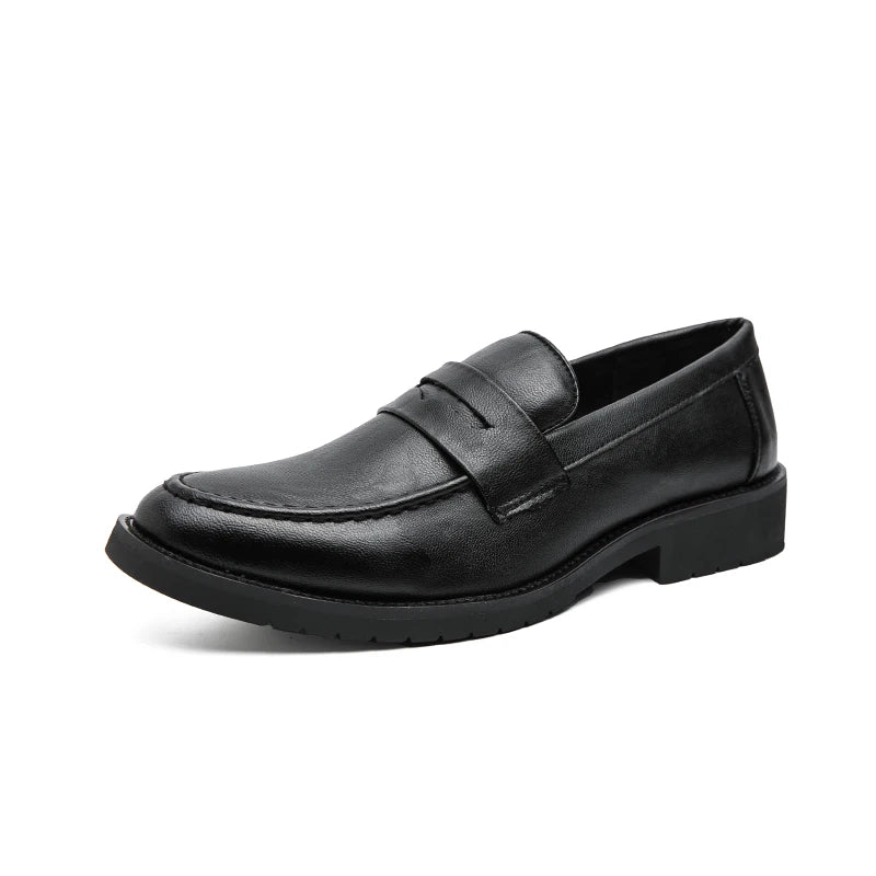Xajzpa Black Men Loafers Soft Moccasins High Quality Spring Autumn Genuine Leather Shoes Men Business Office Dress Shoes Zapatos