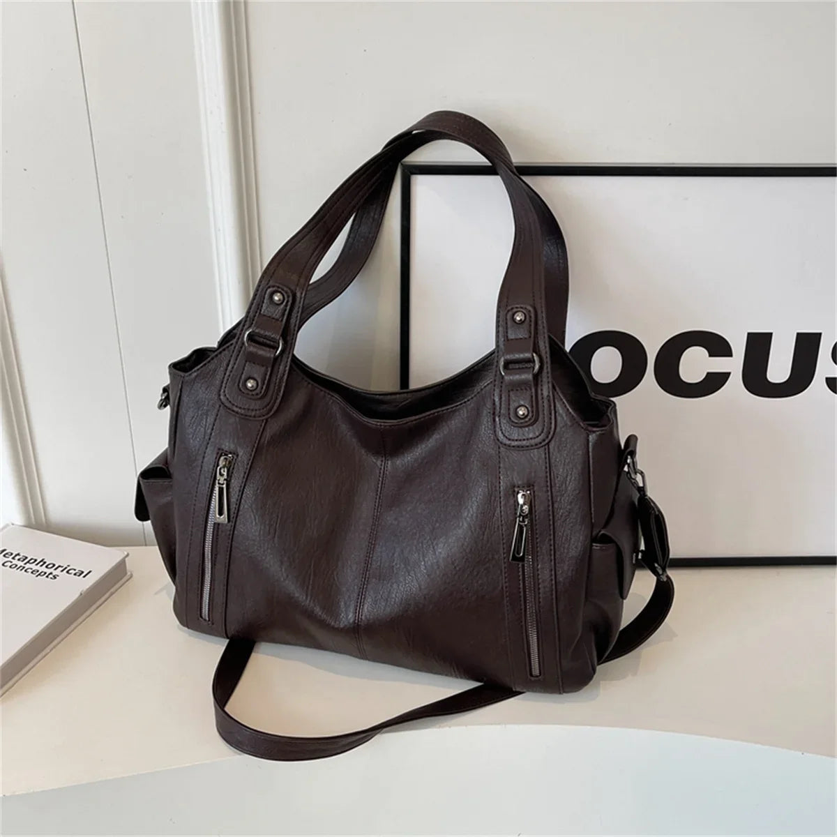 Xajzpa Female Handbag Large Capacity Shoulder Bags Big Stylsih Tote Bag Ladies Soft Leather Hobos Messenger Bags Women Shopper Bag Sac