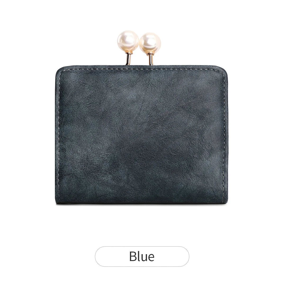 Xajzpa Women's Wallet Short Compact Three Layer Large Capacity Retro Pearl Wallet High Quality PU Leather Multi Card Seat/Coin Zero Wallet