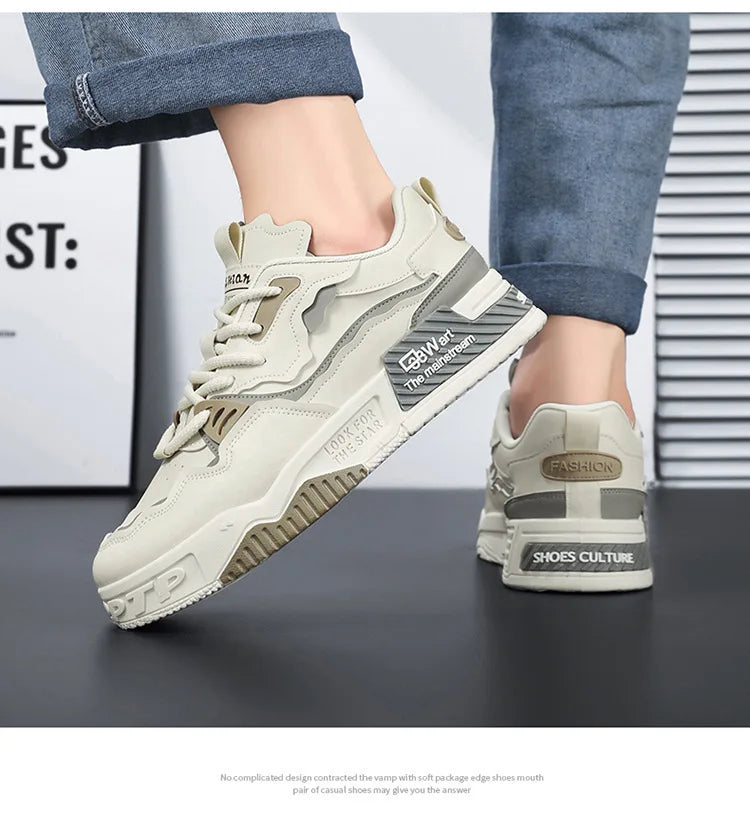 Xajzpa Mens Sneakers Spring Autumn Brand Vulcanized Shoes 2024 Fashion Thick Sole Shoes for Men Male Sport Shoes Tenis Masculino