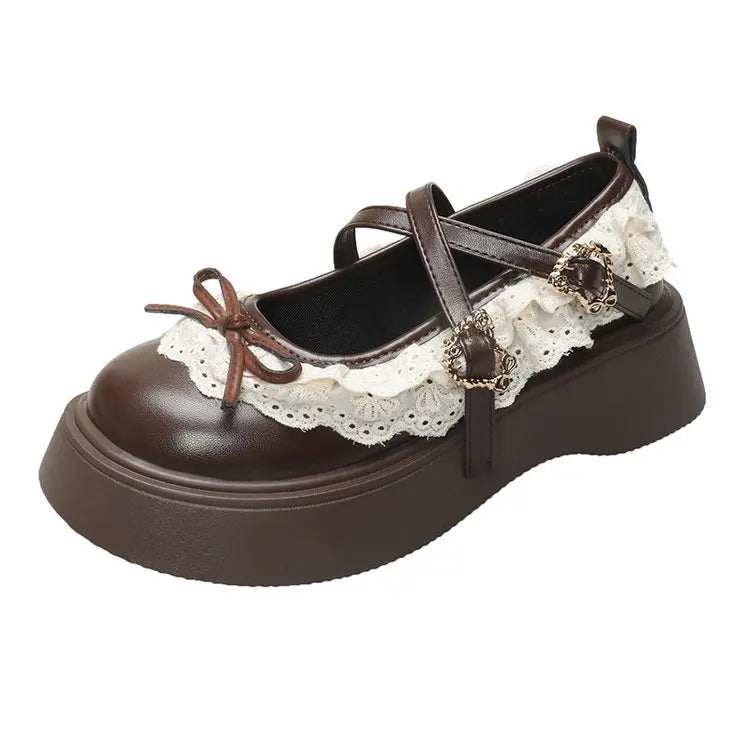 Xajzpa Cross Women's Shoes Round Toe Casual Female Sneakers Oxfords Loafers With Fur Clogs Platform Comfortable Leather Slip-on New