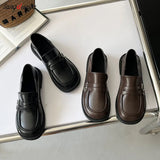 Xajzpa Gothic Lolita Heart Buckle Women's Loafers Mary Jane Shoes Women Cute Kawaii Chunky Platform Flats Fashion Designer Leather Shoe