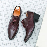 Xajzpa Mens Oxford Genuine Leather Shoes Whole Cut Fashion Pointed Toe Lace-up Formal Business Wedding Dress Shoes for men