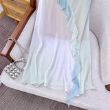 Xajzpa Fashion Irregular Pearl Dress Women's Sleeveless Lotus Leaf Edge Wrinkles A Line Dresses 2025 Summer New Tide