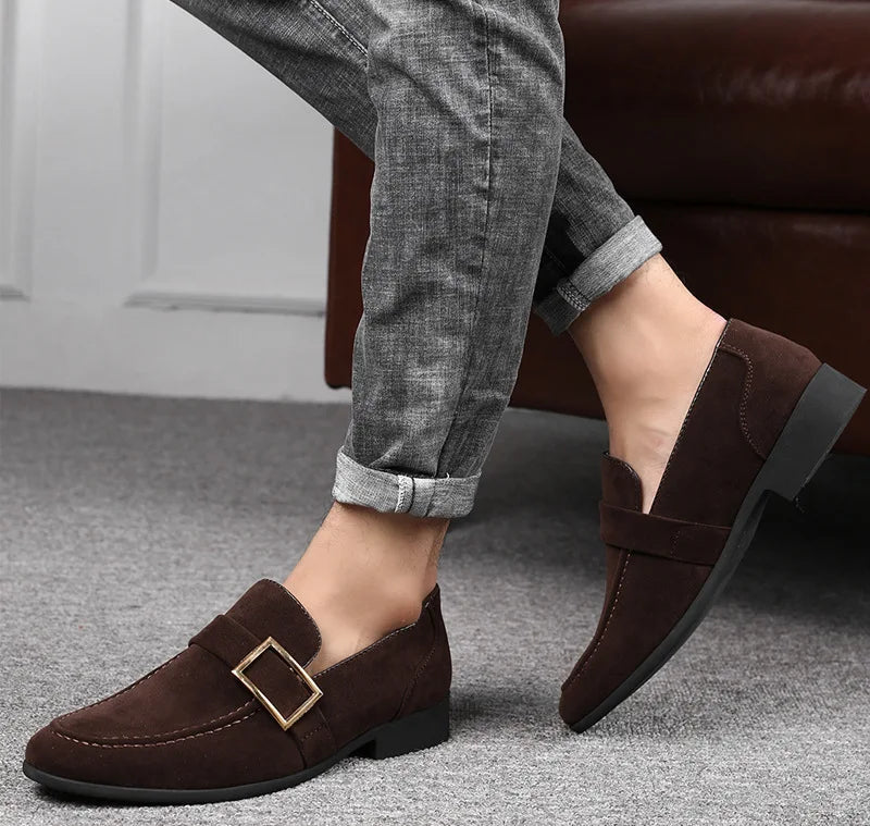 Xajzpa Spring new men's casual frosted trendy leather shoes classic fashionable casual versatile fashionable toe cap single shoes