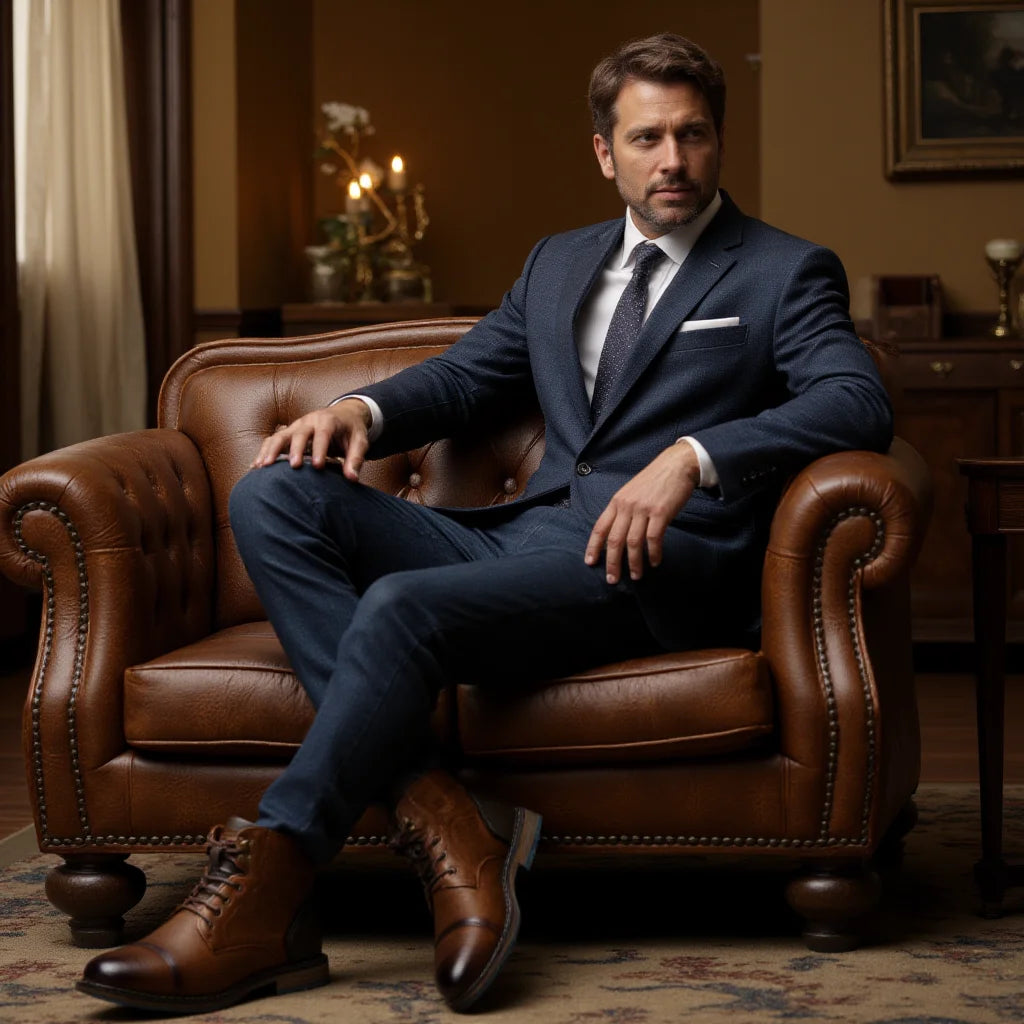 Xajzpa Size 8-13 Retro Men Boots 2025 Fashion Comfortable Spring Leather Boots