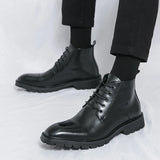 Xajzpa Men's short boots winter fashion new comfortable Amazon tight lace shoes old-fashioned business men's casual fashion shoes