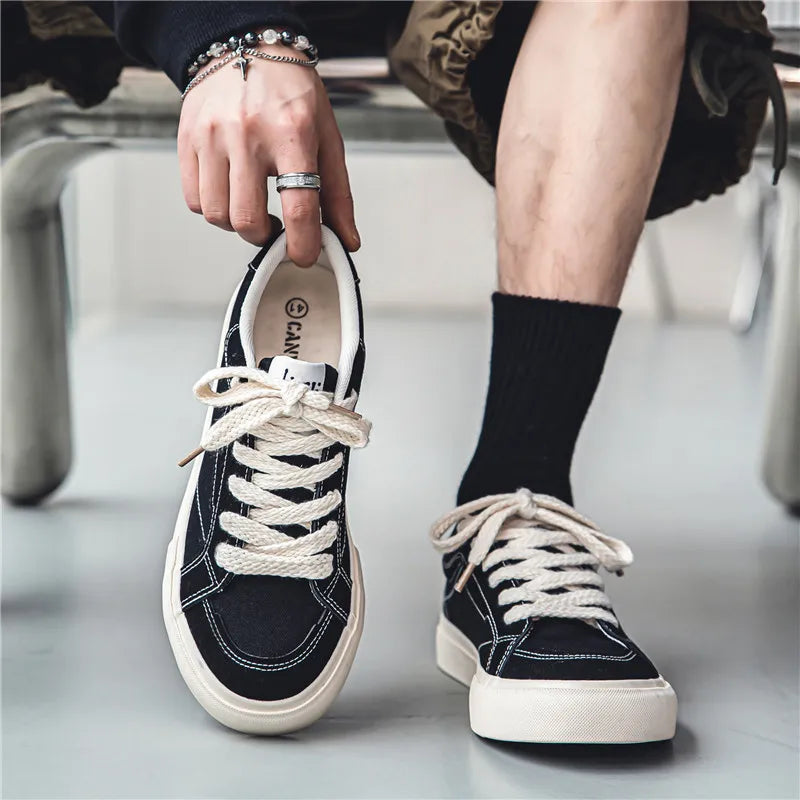 Xajzpa Men's Shoes Summer Student Versatile Comfortable Anti Slip Casual Shoes Breathable Youth Wear-resistant Solid Color Sneakers
