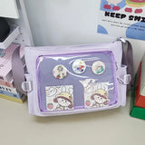 Xajzpa Preppy Style Candy Colour Cute Shoulder Bag Anime Expo Transparent Badge Display Messenger Bag Women Doll Itabag Crossbody Bag
