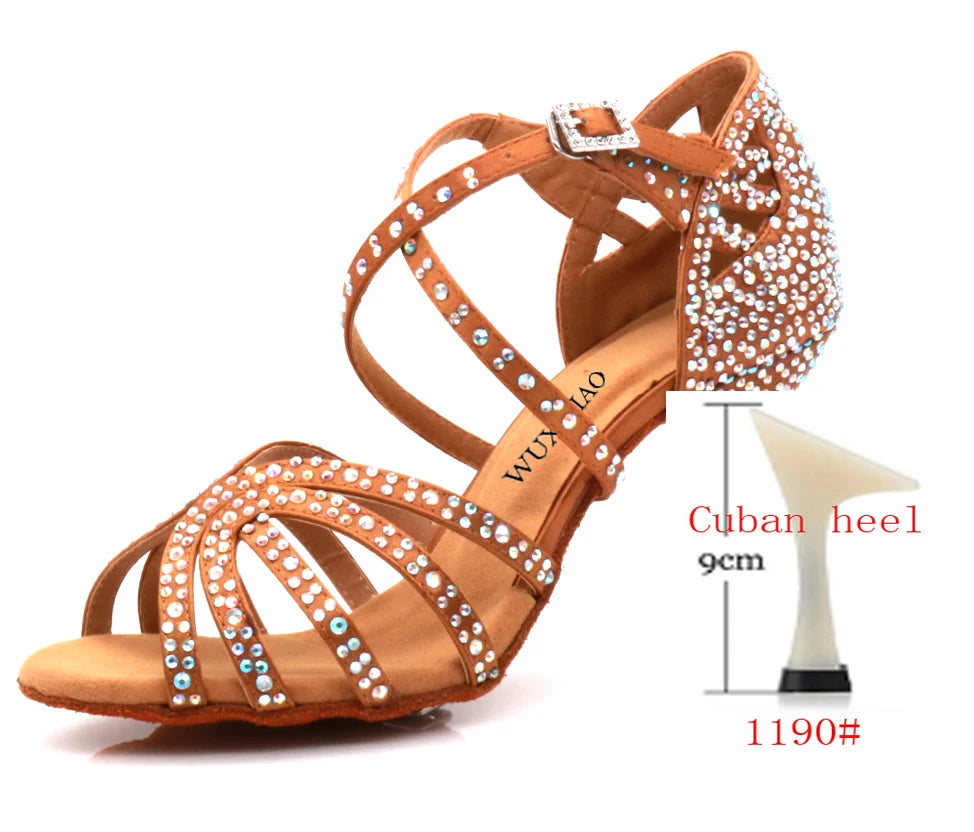 Xajzpa Jazz shoes Latin dance shoes female Latin Salsa girl casual shoes silver bronze skin