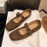 Xajzpa New Style Fashion Women's Elegant Retro Mary Jane Women's Casual Flat Shoes Soft Comfortable Ballet Shoes Women Zapatos Mujer