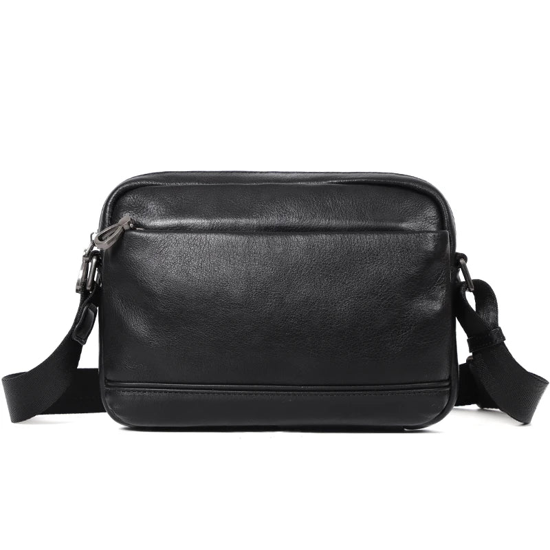 Xajzpa Real Genuine Leather Men Shoulder Bags Casual Men's Messenger Bags First Layer Cowhide Crossbody Bag Fashion Boys Flap Bag