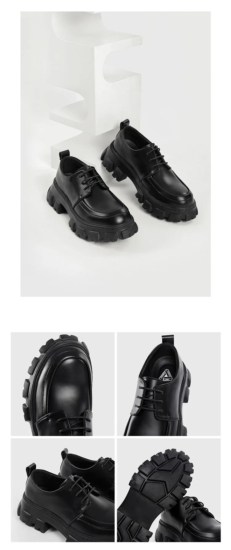 Xajzpa Men's Low-top Casual Leather Shoes Thick-soled Heightened Formal Leather Shoes Men's New Heightened All-match Men's Shoes