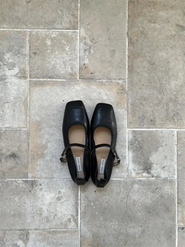 Xajzpa Low Heels Square Toe Womens Derby Shoes All-Match Soft Female Footwear Leather Comfortable Dress Mary Janes Low Heels Shoes Woma