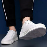 Xajzpa Leather Casual Shoes for Men Breathable White Sneakers Fashion Driving Walking Tennis Shoes for Male Italian Office Flats Shoes