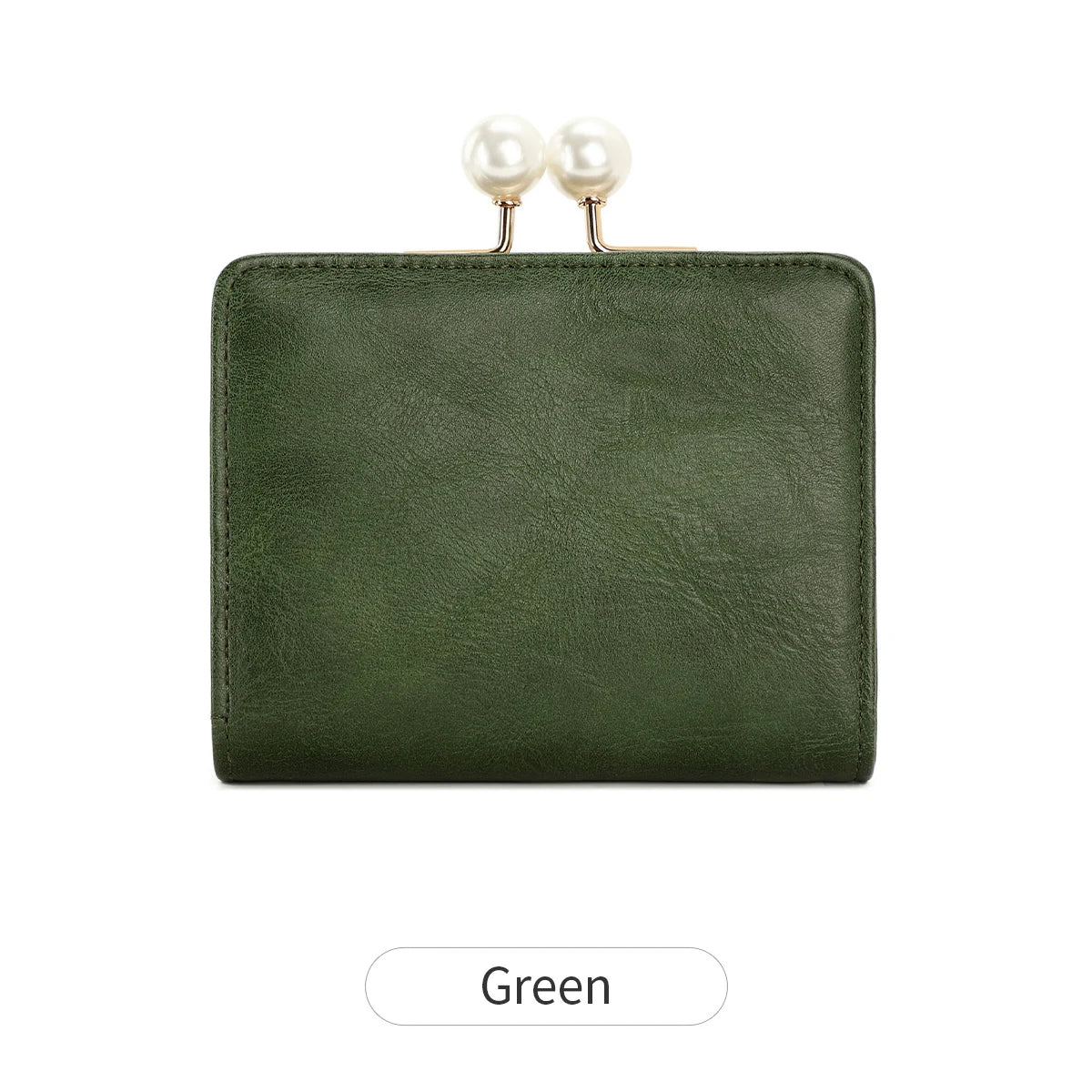 Xajzpa Women's Wallet Short Compact Three Layer Large Capacity Retro Pearl Wallet High Quality PU Leather Multi Card Seat/Coin Zero Wallet