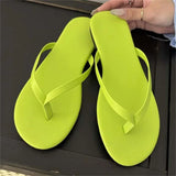 Xajzpa Summer Clip Toe Flat Heels Slippers Women Casual Beach Shoes Concise Candy Color Flip Flops Zapatos De Mujer
