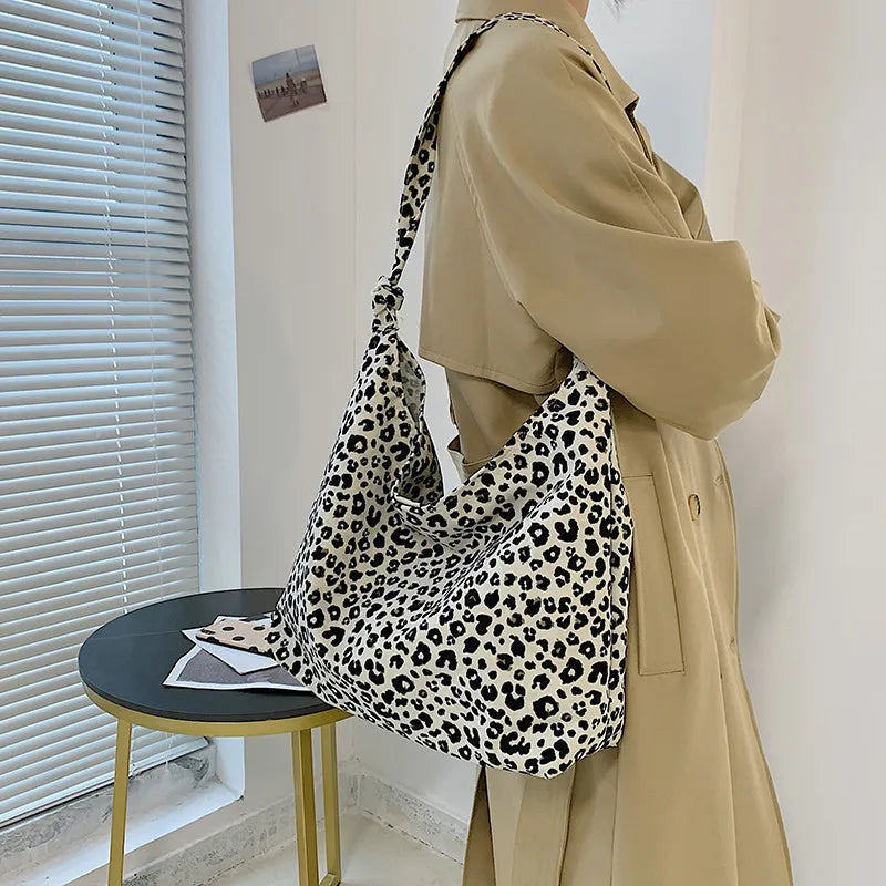 Xajzpa  Messenger Bag Casual Large Capacity Shoulder Bag Shopper Canvas Tote Bags for Women Fashion Leopard Print Handbags bolso mujer