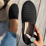 Xajzpa Elastic Knitting Flats Slip on Shoes for Women  Summer Breathable Soft Loafers Woman Lightweight Casual Shoes Mom Moccasins
