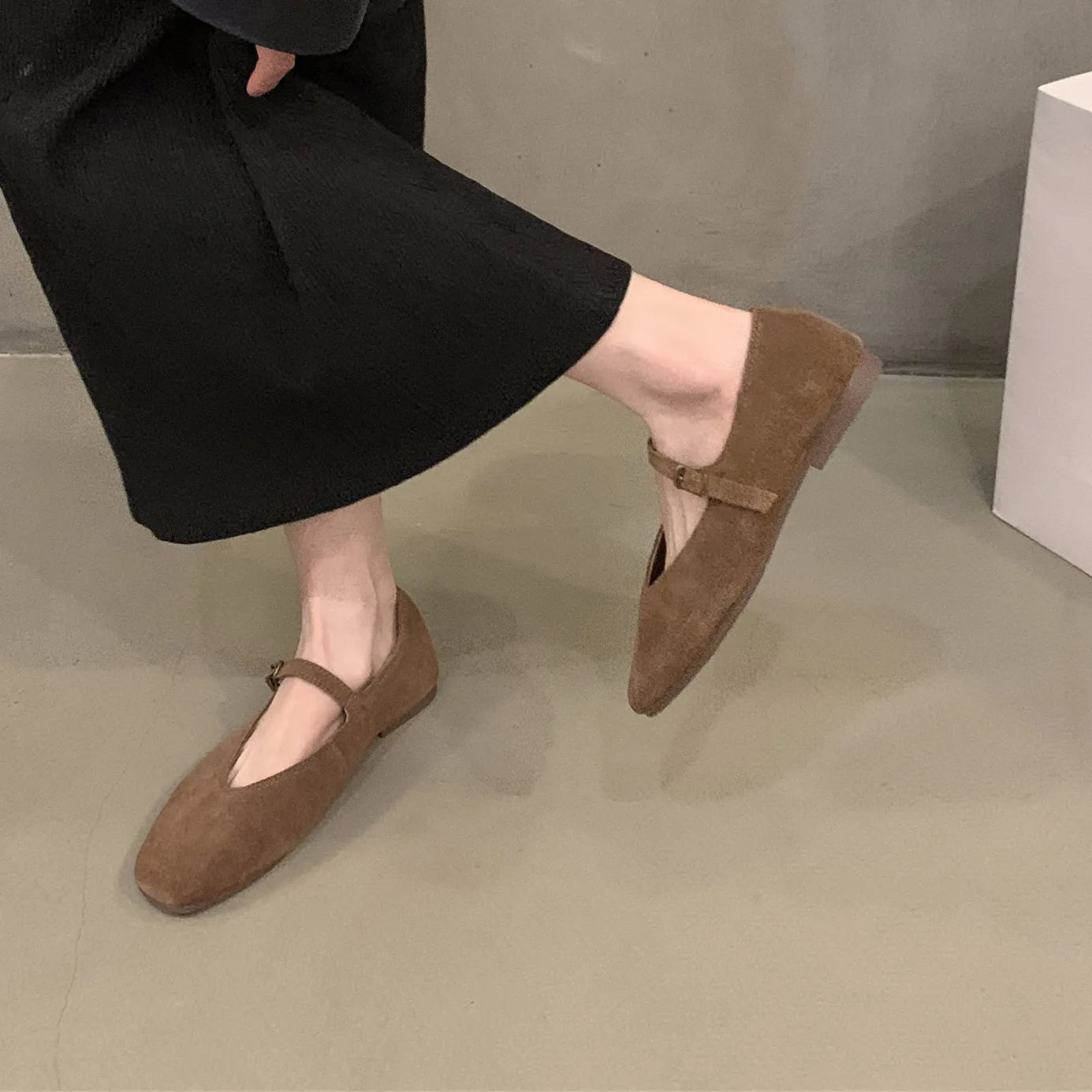 Xajzpa Spring New Brand Women Flats Round Toe Shallow Slip On Ladies Casual Ballet Shoes Soft Leather Eelgant Dress Shoes