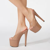 Xajzpa Sexy Peep Toe 17CM Extreme High Heels Modern Slippers Platform Sandals Women Party Nightclub Stripper Shoes Zapatos Mujer
