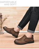Xajzpa Men Genuine Leather Vintage Loafers Casual Shoes Mens Breathable Driving Flats Fashion Sewing Men Leisure Shoes Sneakers