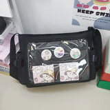 Xajzpa Preppy Style Candy Colour Cute Shoulder Bag Anime Expo Transparent Badge Display Messenger Bag Women Doll Itabag Crossbody Bag