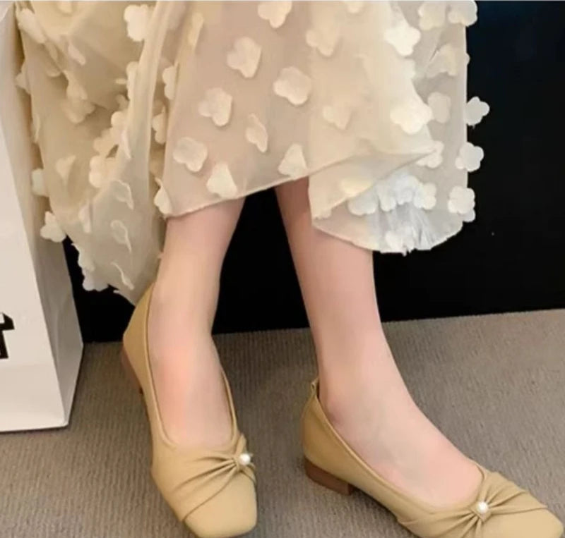 Xajzpa Low order shoes for women's spring summer new flat bottom versatile shoes simple comfortable casual daily single shoes