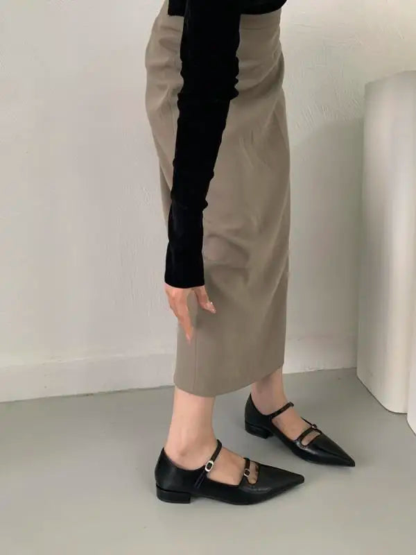 Xajzpa Boat Shoe Female Footwear Pointed Toe Autumn Black Flats Dress Summer New Fall Women Shoes Autumn Black Flats Pointed Toe Female