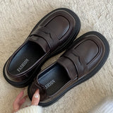Xajzpa Summer Shoes Ladies Female Footwear Oxfords Women's Round Toe Shallow Mouth Loafers With Fur Clogs Platform Casual Sneaker Briti