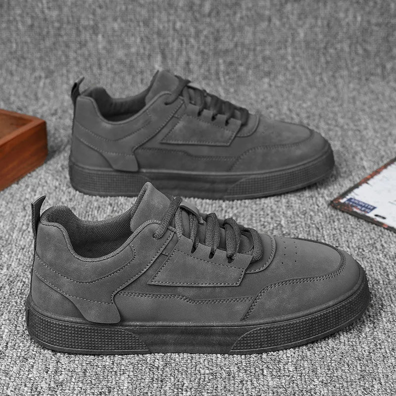 Xajzpa New Men Skateboarding Shoes Outdoor Platform Running Solid Sneakers Comfortable Breathable Lightweight Sport Casual Shoes