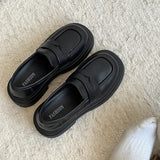 Xajzpa Summer Shoes Ladies Female Footwear Oxfords Women's Round Toe Shallow Mouth Loafers With Fur Clogs Platform Casual Sneaker Briti