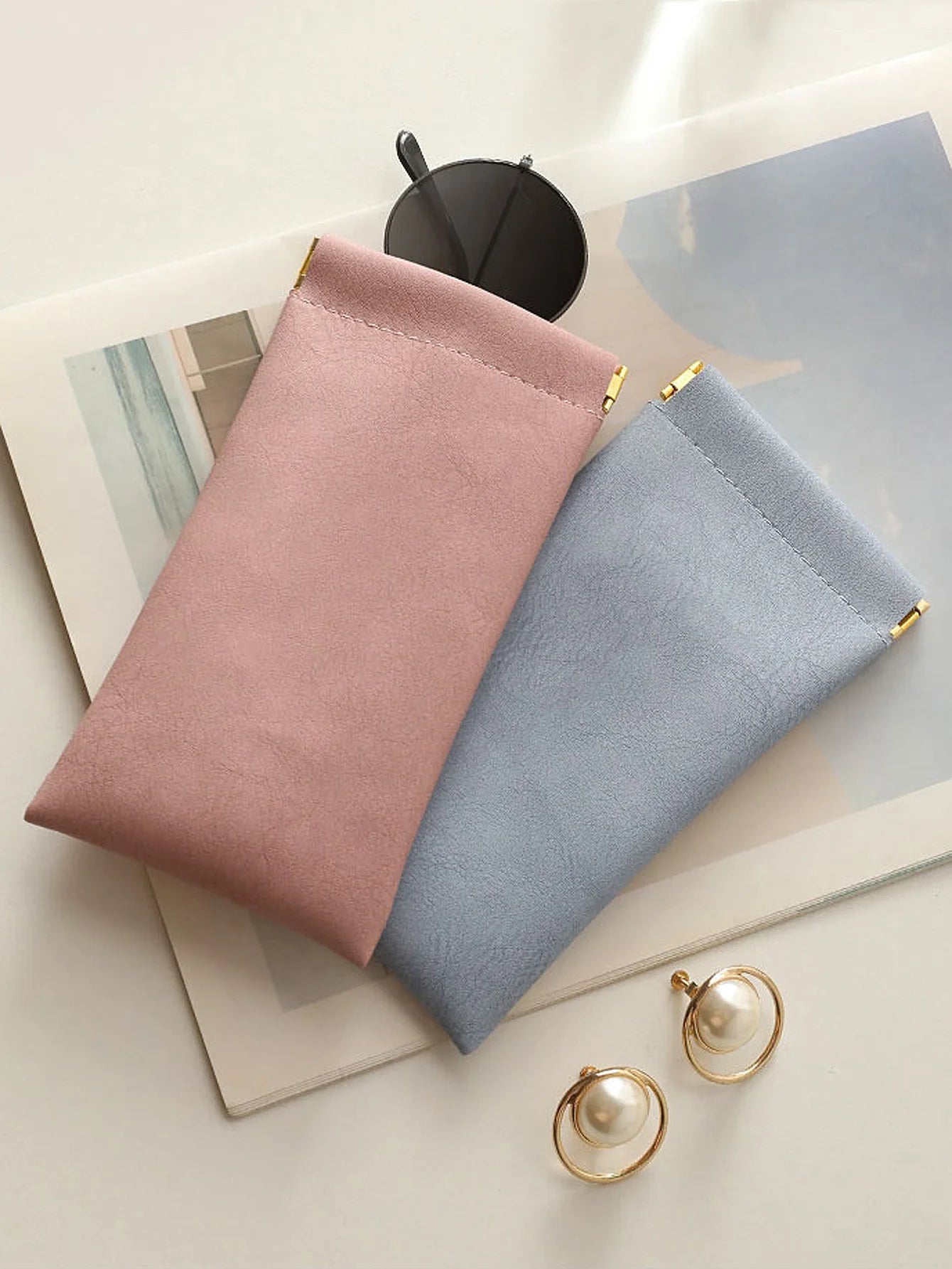 Xajzpa Simple and Fashionable Soft Leather Readingglasses Bag,PUleather Sunglasses Bag Simple Glasses Storage Bag, Glasses Accessories