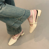 Xajzpa Open Shoes Heel Mary Jane Square Toe Chunky Sandals Women's Block Girls Clear New Low Retro Silver Scandals Janes Women's S