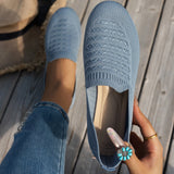 Xajzpa Elastic Knitting Flats Slip on Shoes for Women  Summer Breathable Soft Loafers Woman Lightweight Casual Shoes Mom Moccasins