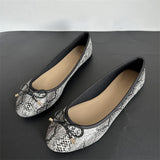 Xajzpa Spring Autumn New Round Head Bow Flat Bottom Ballet Single Shallow Mouth Women's Shoes Size 35-42