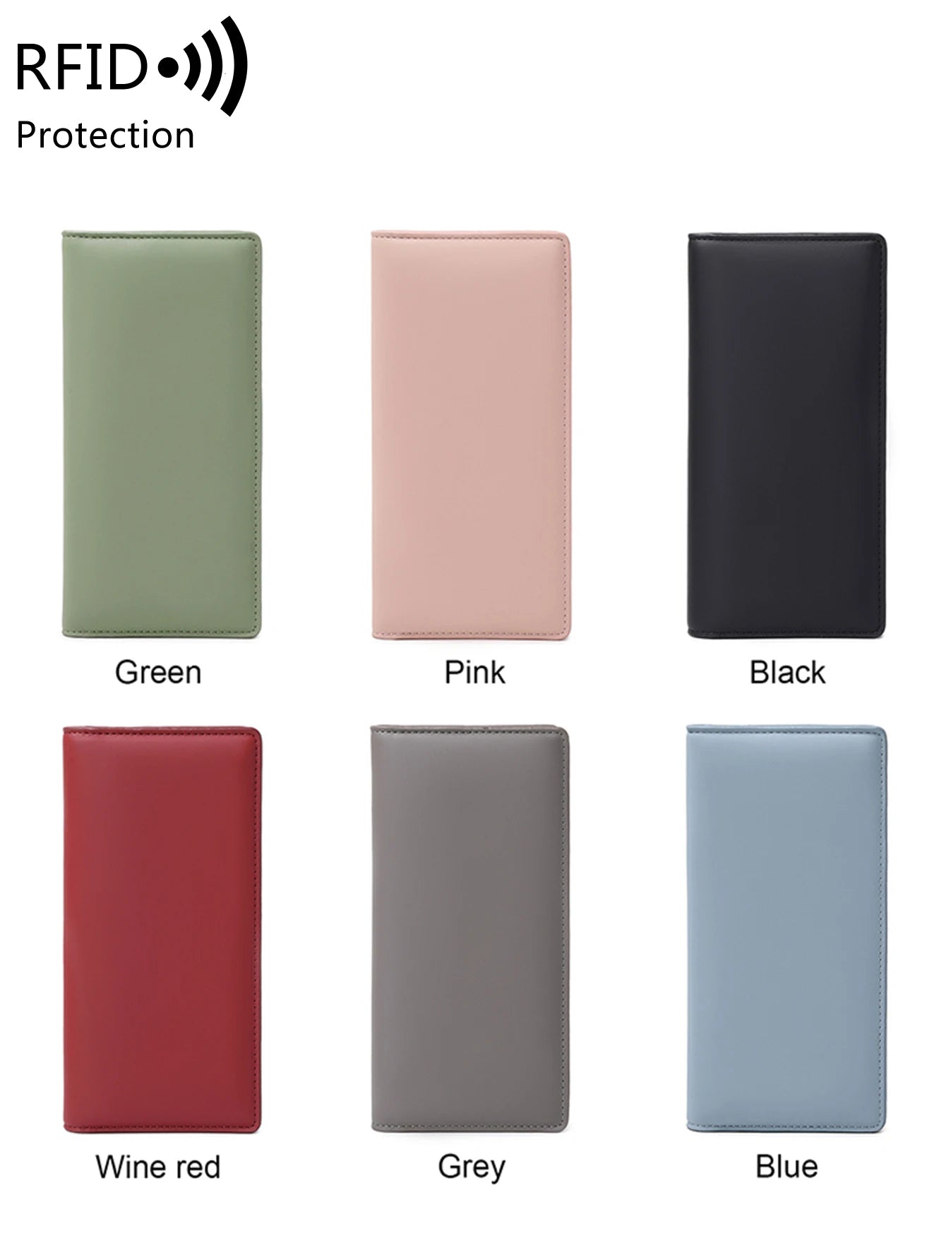 Xajzpa Minimalist RFID Ultra-thin Women's Long Wallet PUdouble Folding Wallet Multifunctional Women's Coin Credit Card Bag Hand-held Bag